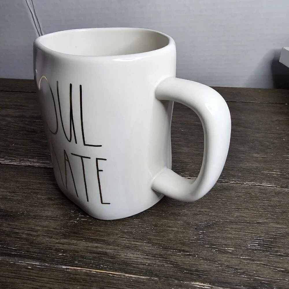 NWT Rae Dunn Artisan Soul Mate Valentine's Day Mug Metallic Gold Font Farmhouse